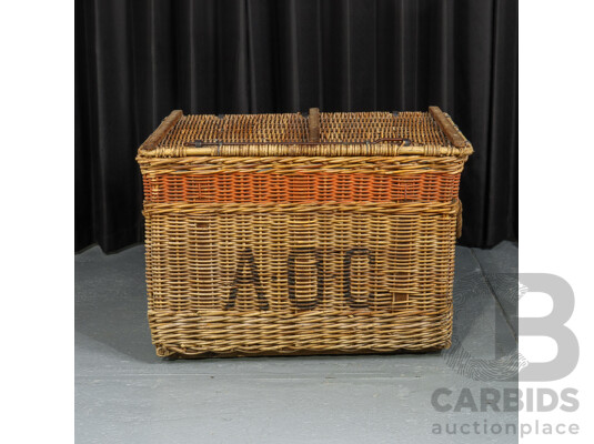 Large Vintage Opera Australia Wicker Costume Trunk