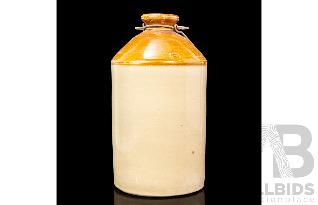 Vintage Sharpe Bros Salt Glaze 1 Gallon Ginger Beer Demijohn