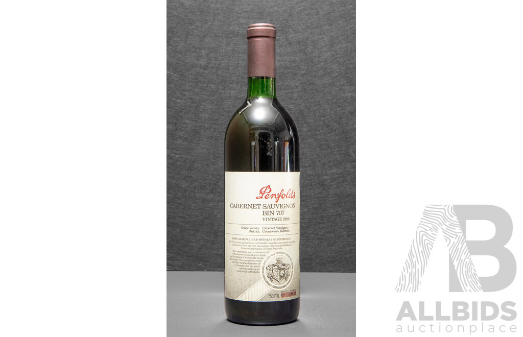 Penfolds Bin 707 Cabernet Sauvignon Vintage 1986