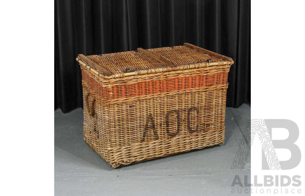 Large Vintage Opera Australia Wicker Costume Trunk