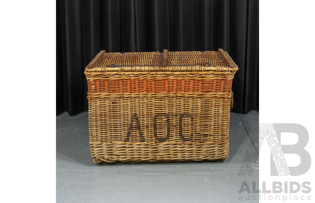 Large Vintage Opera Australia Wicker Costume Trunk