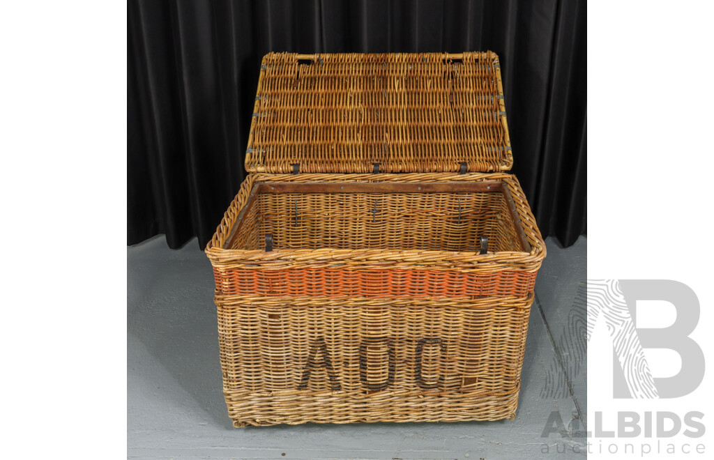 Large Vintage Opera Australia Wicker Costume Trunk