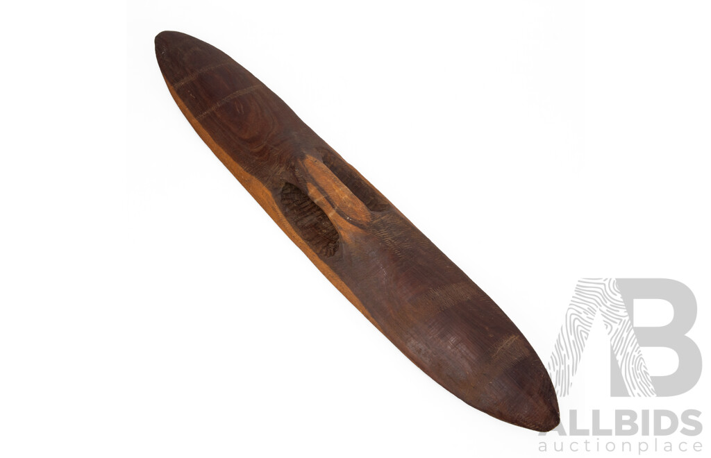 Vintage Heavily Carved Indigenous Mulga Wood Shield