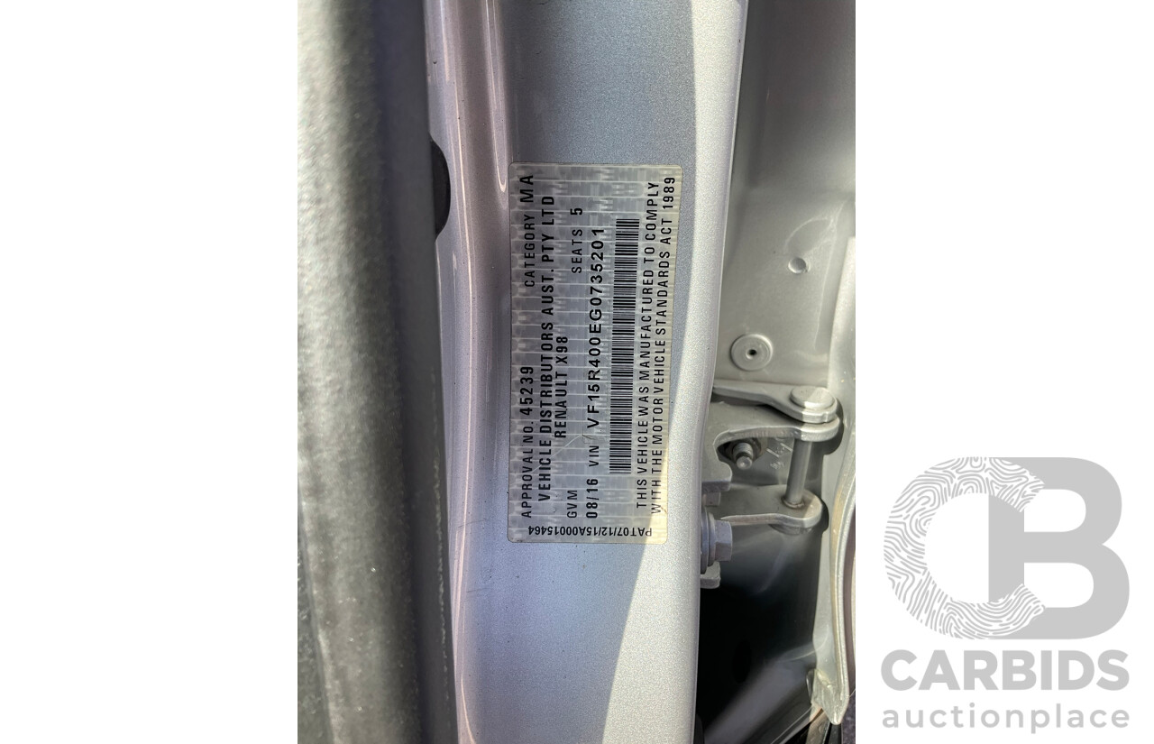 08/2016 Renault Clio Expression X98 5D Hatchback Grey Turbo 1.2L