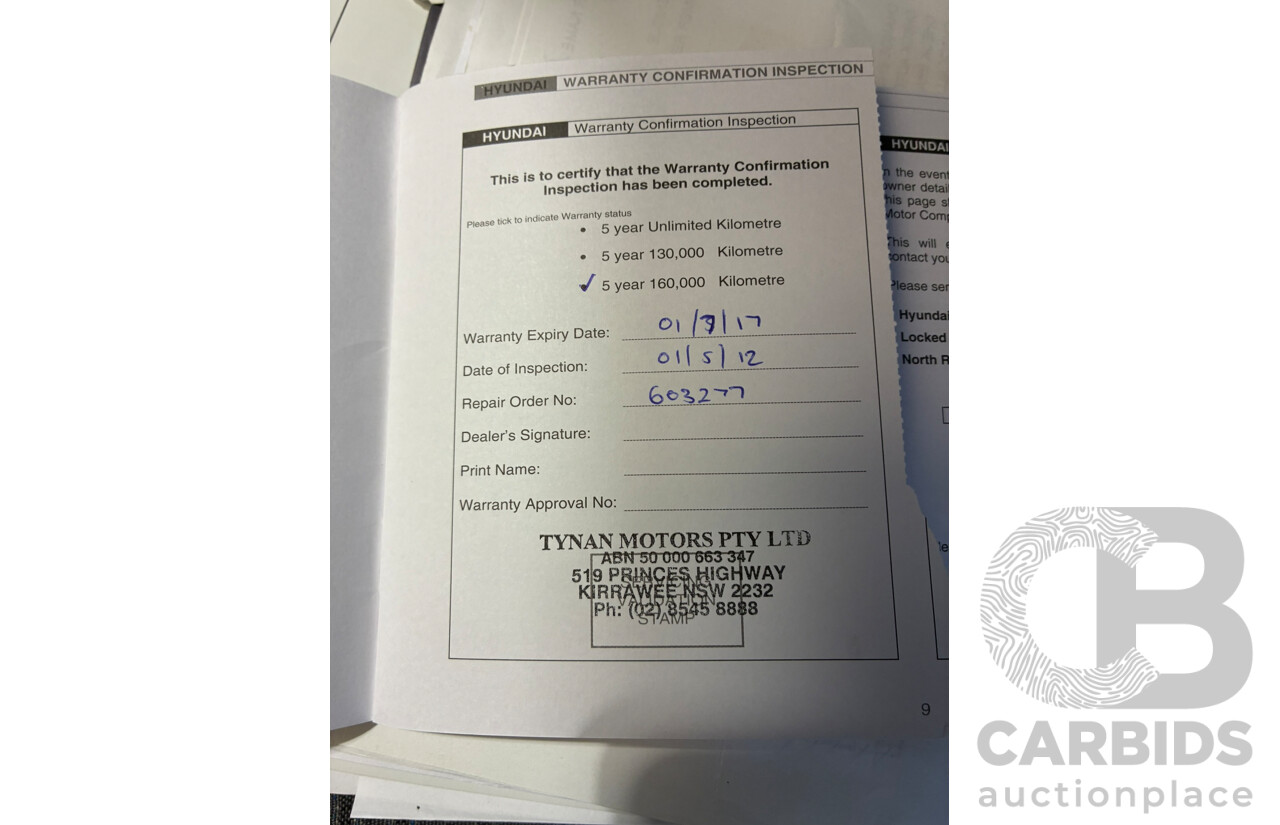 04/2012 Hyundai iLoad (RWD) TQ MY12 4d Van White 2.4L Converted Camper