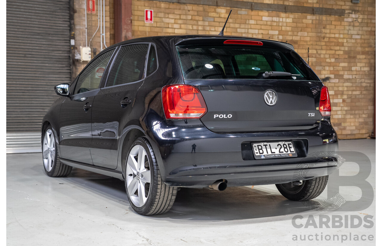 11/2010 Volkswagen Polo 77 TSI Comfortline 6R MY11 5d Hatchback Turbo Black 1.2L