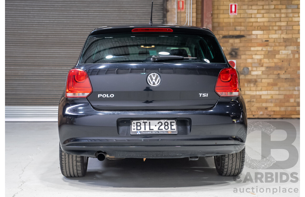 11/2010 Volkswagen Polo 77 TSI Comfortline 6R MY11 5d Hatchback Turbo Black 1.2L
