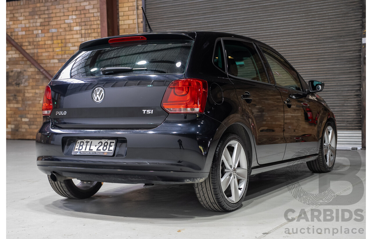 11/2010 Volkswagen Polo 77 TSI Comfortline 6R MY11 5d Hatchback Turbo Black 1.2L