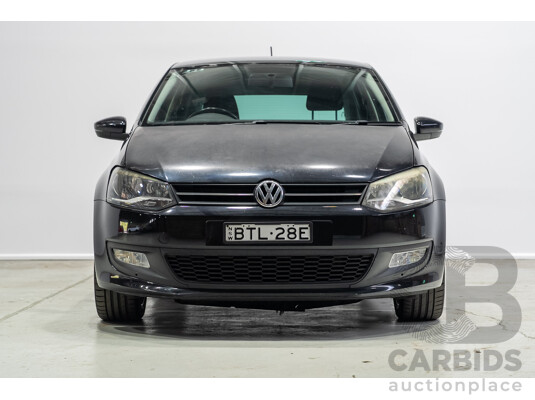 11/2010 Volkswagen Polo 77 TSI Comfortline 6R MY11 5d Hatchback Turbo Black 1.2L