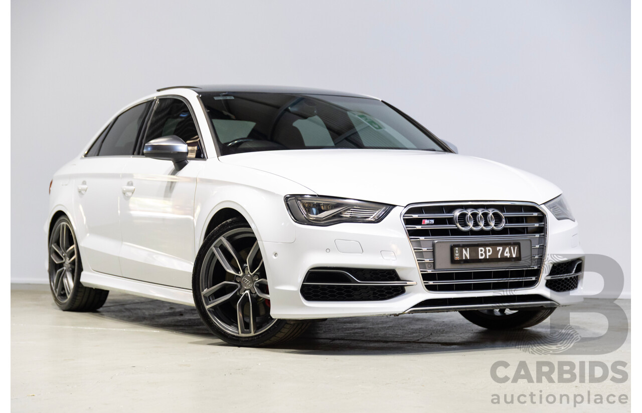 05/2014 Audi S3 2.0 TFSI Quattro (AWD) 8V MY15 4d Sedan Glacier White Turbo 2.0L