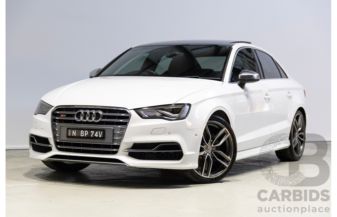 05/2014 Audi S3 2.0 TFSI Quattro (AWD) 8V MY15 4d Sedan Glacier White Turbo 2.0L