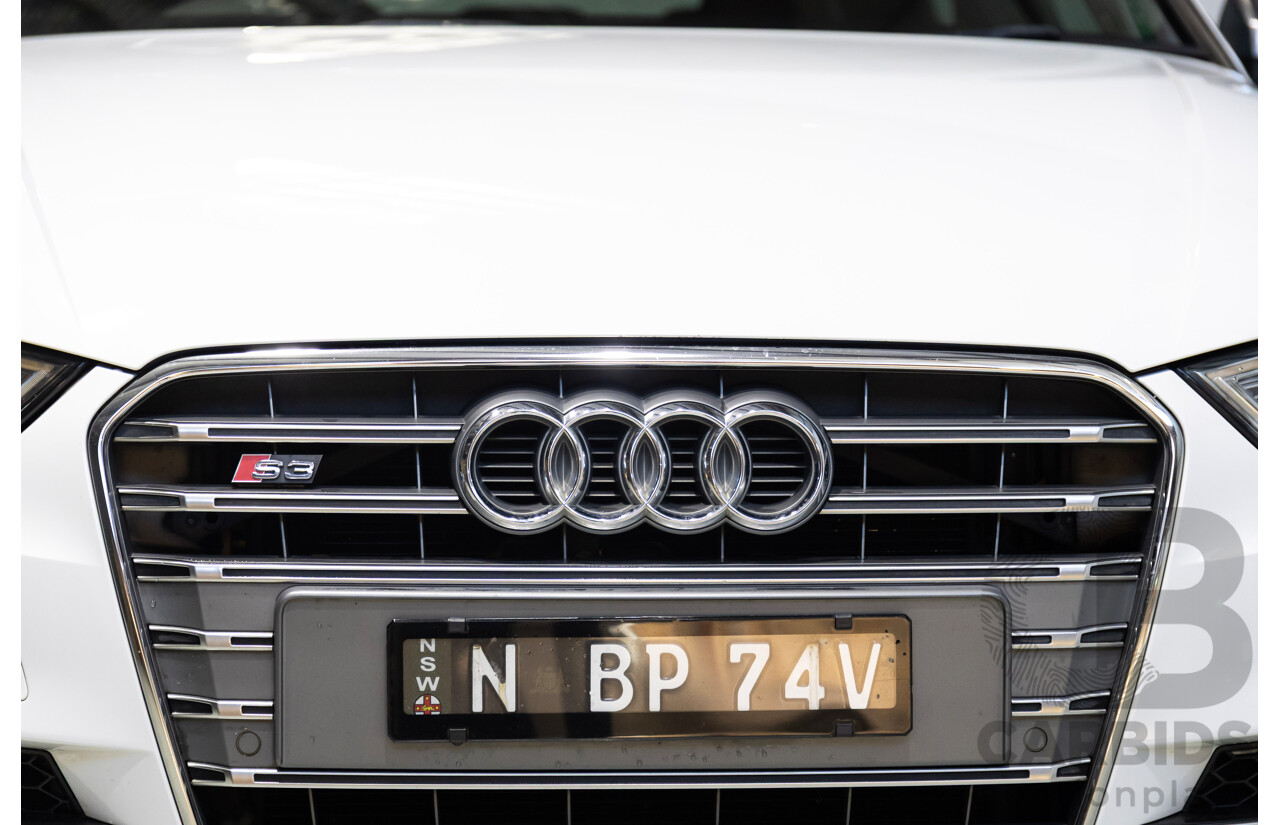 05/2014 Audi S3 2.0 TFSI Quattro (AWD) 8V MY15 4d Sedan Glacier White Turbo 2.0L