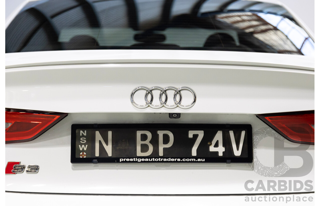 05/2014 Audi S3 2.0 TFSI Quattro (AWD) 8V MY15 4d Sedan Glacier White Turbo 2.0L