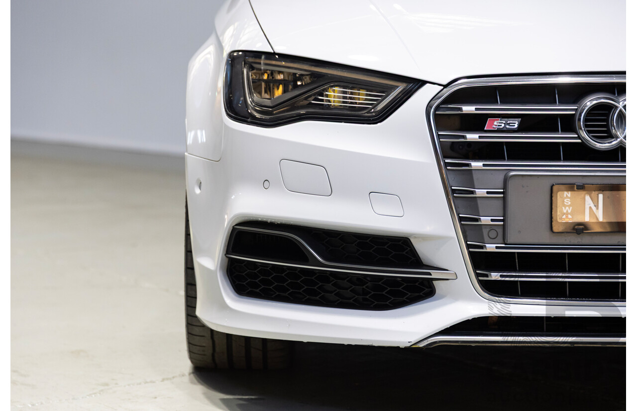 05/2014 Audi S3 2.0 TFSI Quattro (AWD) 8V MY15 4d Sedan Glacier White Turbo 2.0L