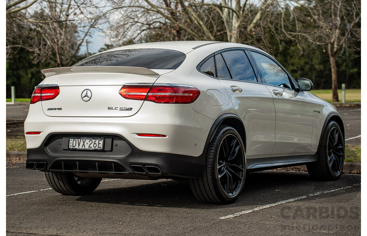 04/2018 Mercedes AMG GLC 63 S (AWD) 253 MY18 4d Coupe Diamond White Twin Turbo 4.0L V8