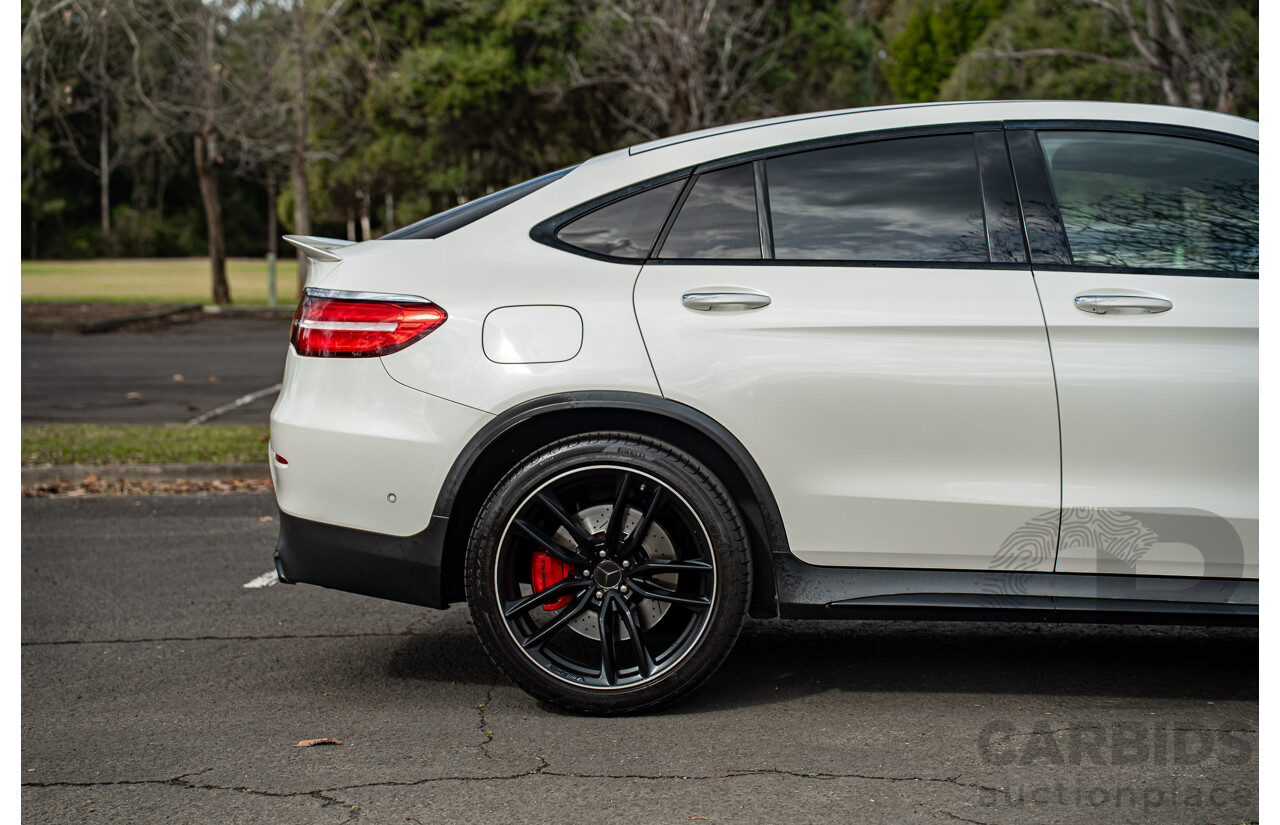 04/2018 Mercedes AMG GLC 63 S (AWD) 253 MY18 4d Coupe Diamond White Twin Turbo 4.0L V8