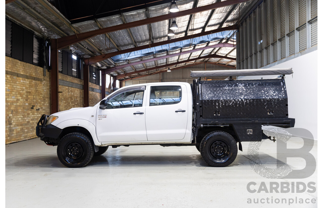 08/2006 Toyota Hilux SR (4x4) KUN26R Dual Cab P/Up White 3.0L