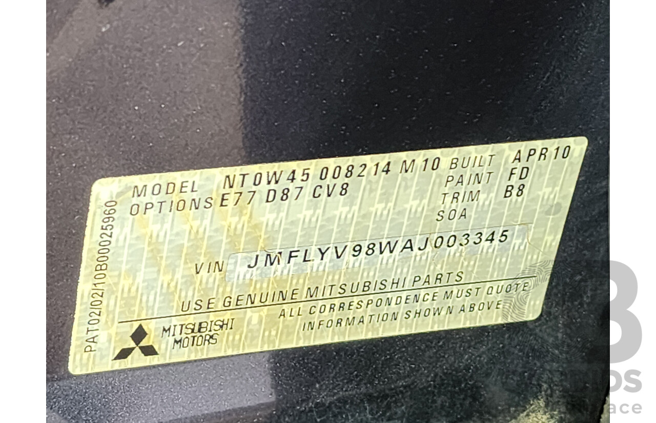 05/2010 Mitsubishi Pajero Activ NT MY10 4d Wagon Grey 3.2L