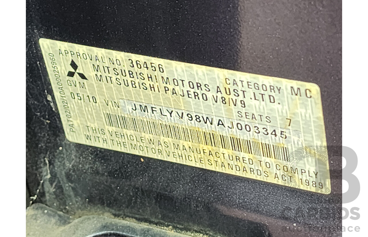 05/2010 Mitsubishi Pajero Activ NT MY10 4d Wagon Grey 3.2L