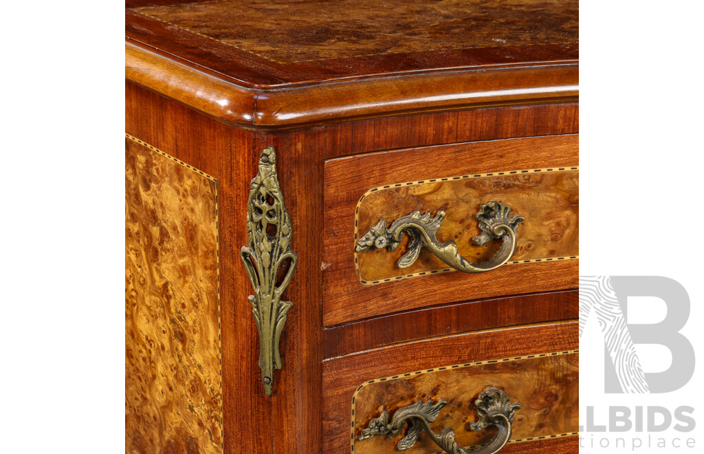 Serpentine Front French Style Chest of Five Drawers