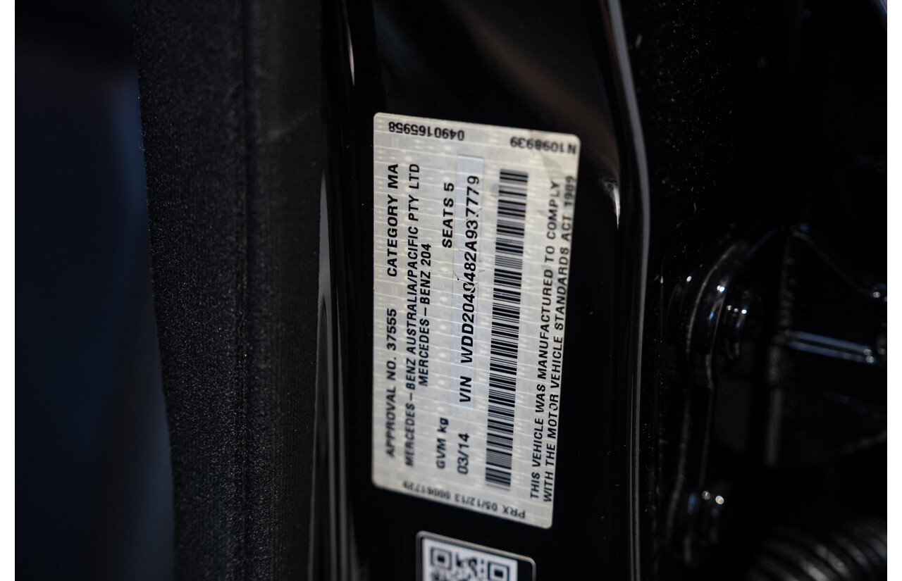 03/2014 Mercedes-Benz C200 W204 MY14 4d Sedan Deep Black Turbo 1.8L