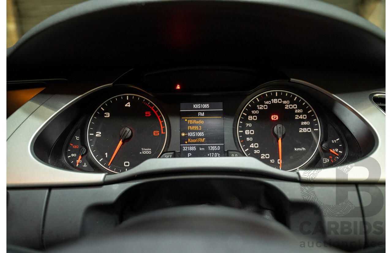 05/2010 Audi A4 3.0 TDI Quattro (AWD) B8 8K 4d Sedan Black Turbo Diesel 3.0L