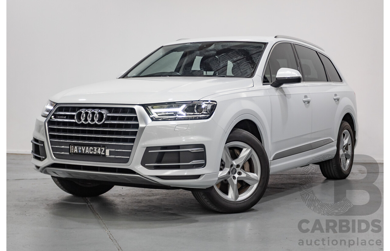 01/2018 Audi Q7 3.0 TDI Quattro (160kW AWD) 4M MY18 4D Wagon Carrara White Turbo Diesel 3.0L - 7 Seater