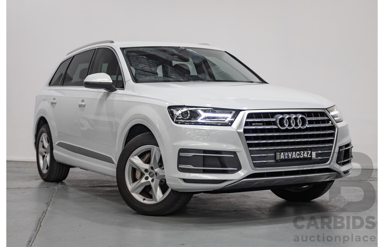 01/2018 Audi Q7 3.0 TDI Quattro (160kW AWD) 4M MY18 4D Wagon Carrara White Turbo Diesel 3.0L - 7 Seater
