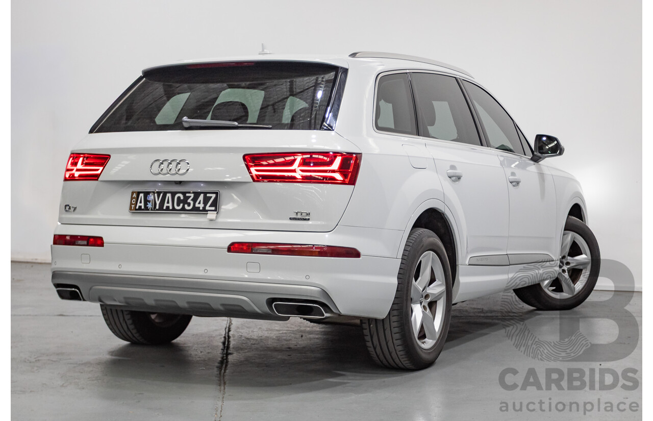 01/2018 Audi Q7 3.0 TDI Quattro (160kW AWD) 4M MY18 4D Wagon Carrara White Turbo Diesel 3.0L - 7 Seater