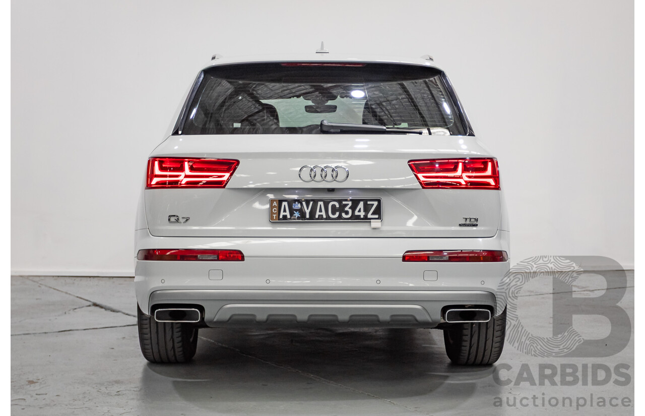01/2018 Audi Q7 3.0 TDI Quattro (160kW AWD) 4M MY18 4D Wagon Carrara White Turbo Diesel 3.0L - 7 Seater