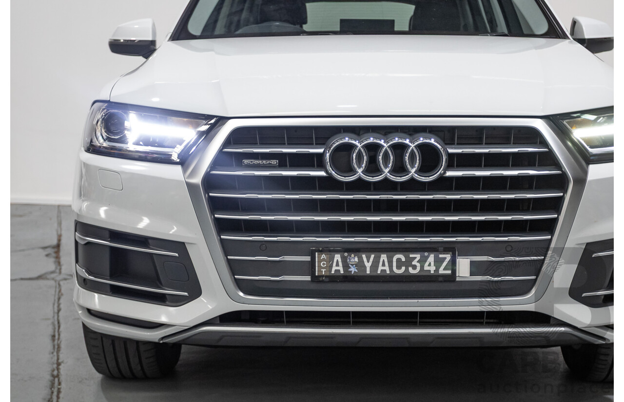 01/2018 Audi Q7 3.0 TDI Quattro (160kW AWD) 4M MY18 4D Wagon Carrara White Turbo Diesel 3.0L - 7 Seater