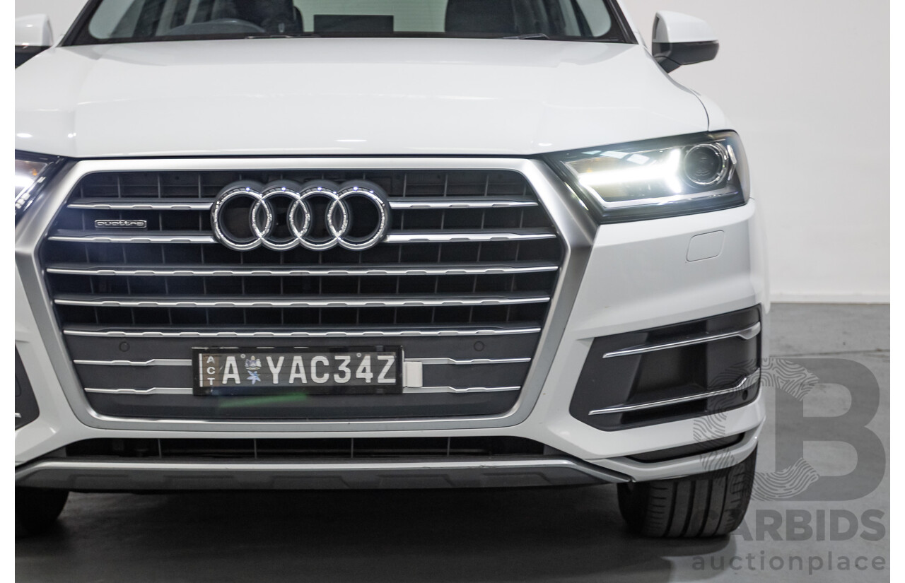 01/2018 Audi Q7 3.0 TDI Quattro (160kW AWD) 4M MY18 4D Wagon Carrara White Turbo Diesel 3.0L - 7 Seater
