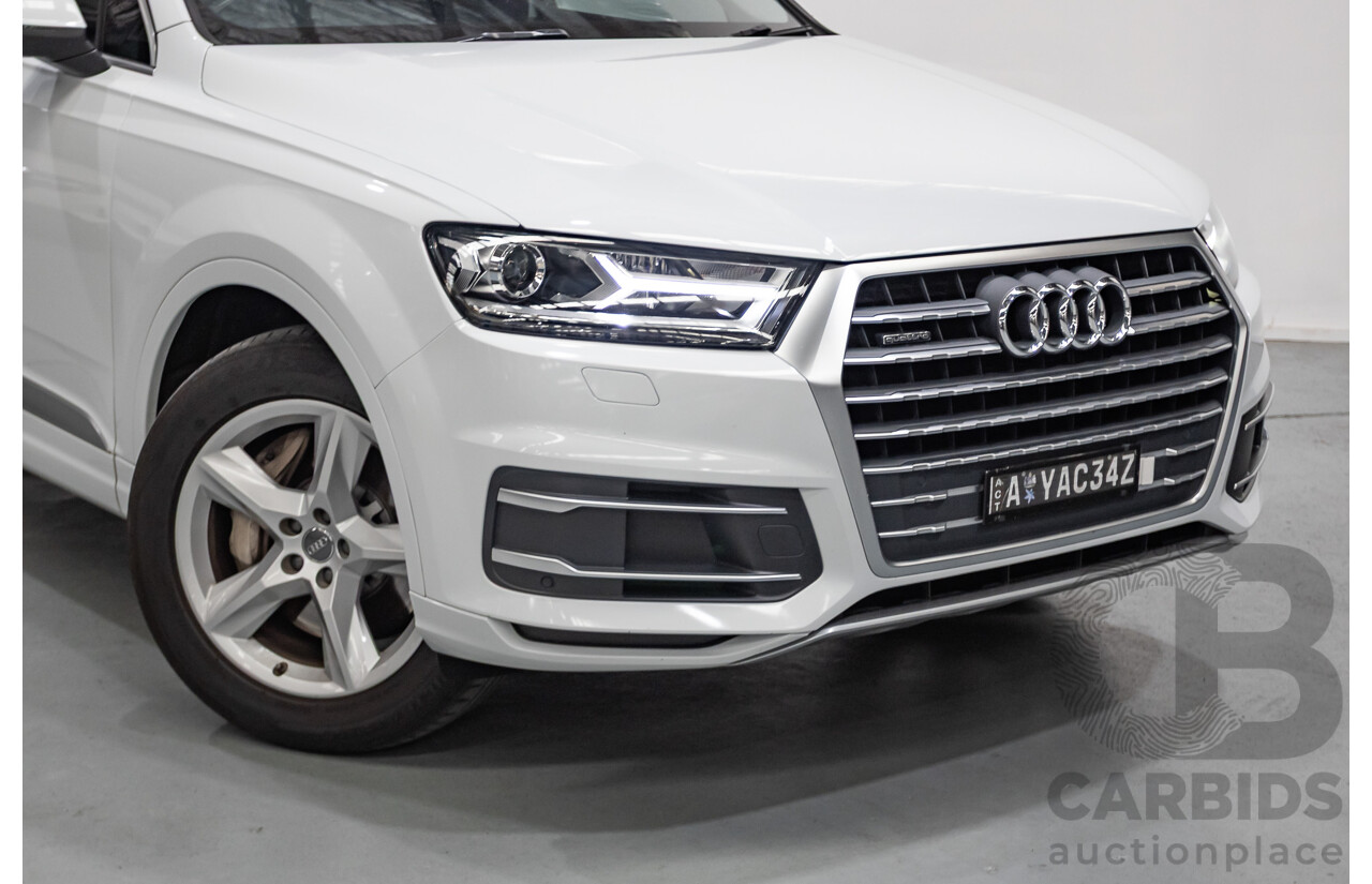 01/2018 Audi Q7 3.0 TDI Quattro (160kW AWD) 4M MY18 4D Wagon Carrara White Turbo Diesel 3.0L - 7 Seater