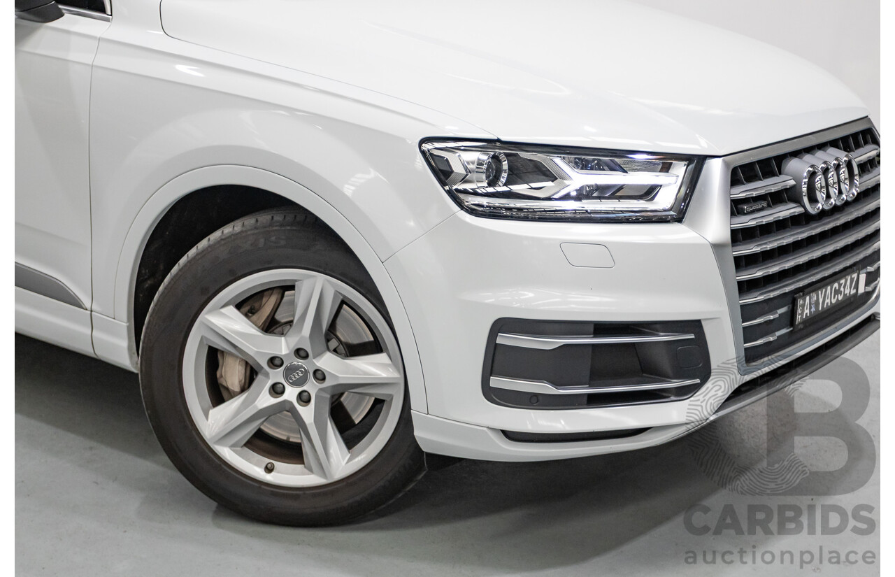 01/2018 Audi Q7 3.0 TDI Quattro (160kW AWD) 4M MY18 4D Wagon Carrara White Turbo Diesel 3.0L - 7 Seater