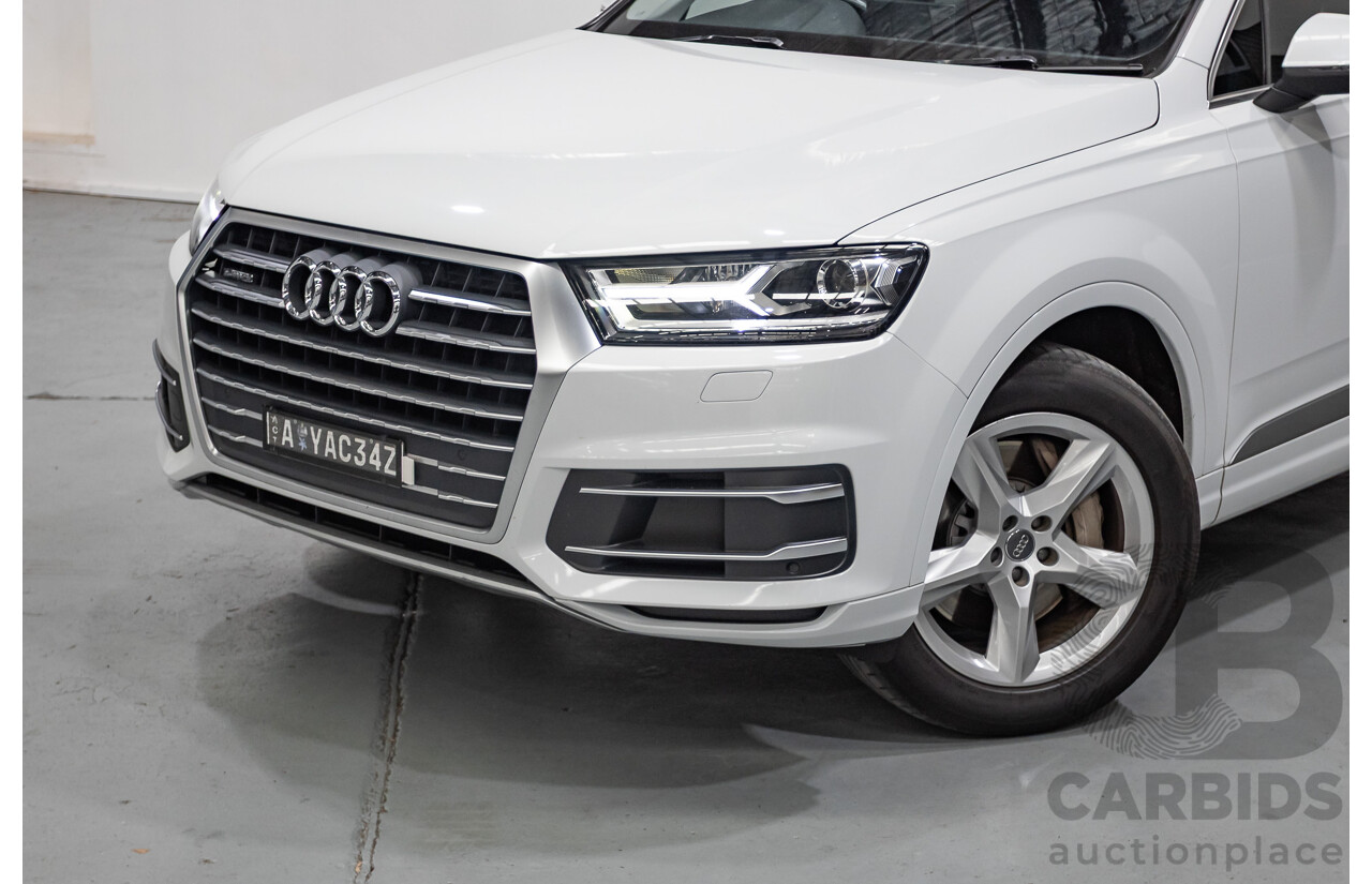 01/2018 Audi Q7 3.0 TDI Quattro (160kW AWD) 4M MY18 4D Wagon Carrara White Turbo Diesel 3.0L - 7 Seater