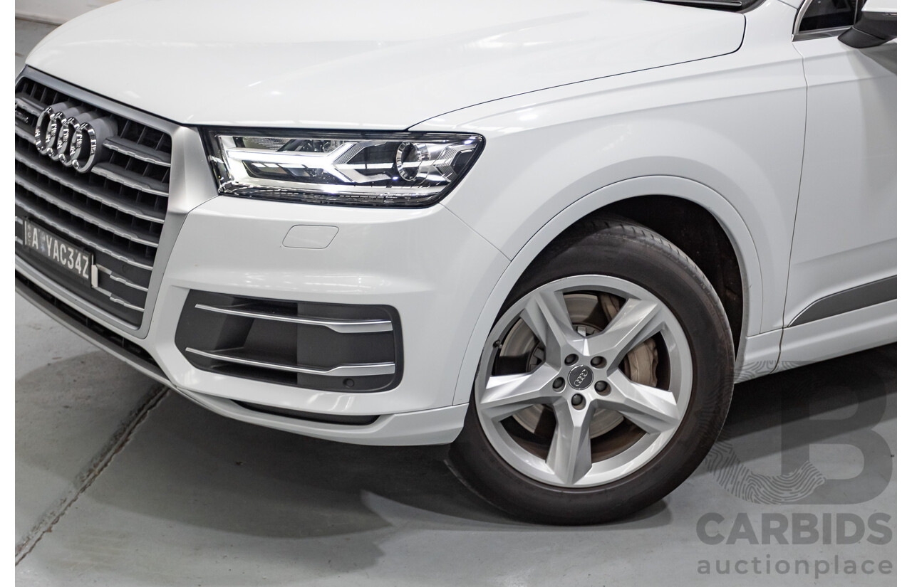 01/2018 Audi Q7 3.0 TDI Quattro (160kW AWD) 4M MY18 4D Wagon Carrara White Turbo Diesel 3.0L - 7 Seater