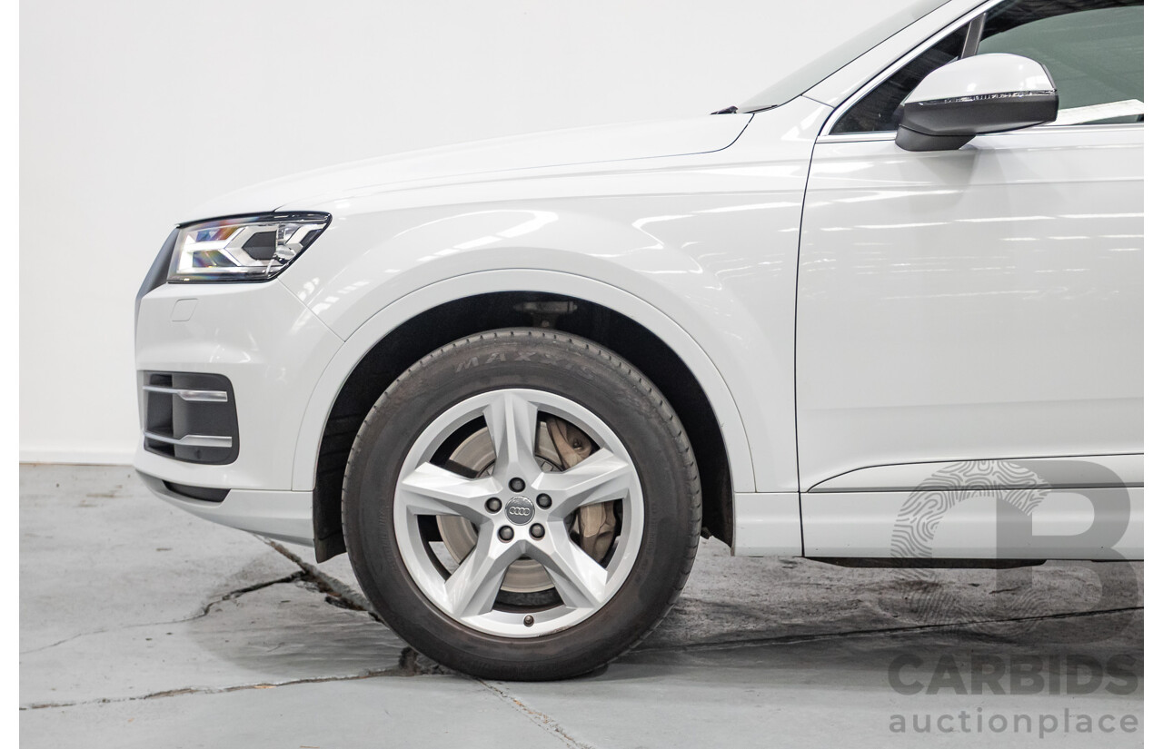 01/2018 Audi Q7 3.0 TDI Quattro (160kW AWD) 4M MY18 4D Wagon Carrara White Turbo Diesel 3.0L - 7 Seater