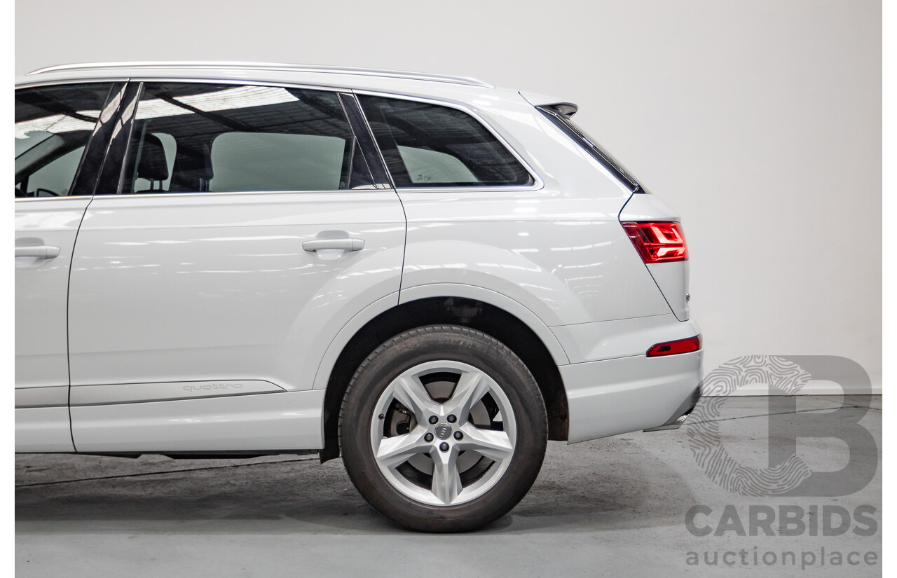 01/2018 Audi Q7 3.0 TDI Quattro (160kW AWD) 4M MY18 4D Wagon Carrara White Turbo Diesel 3.0L - 7 Seater