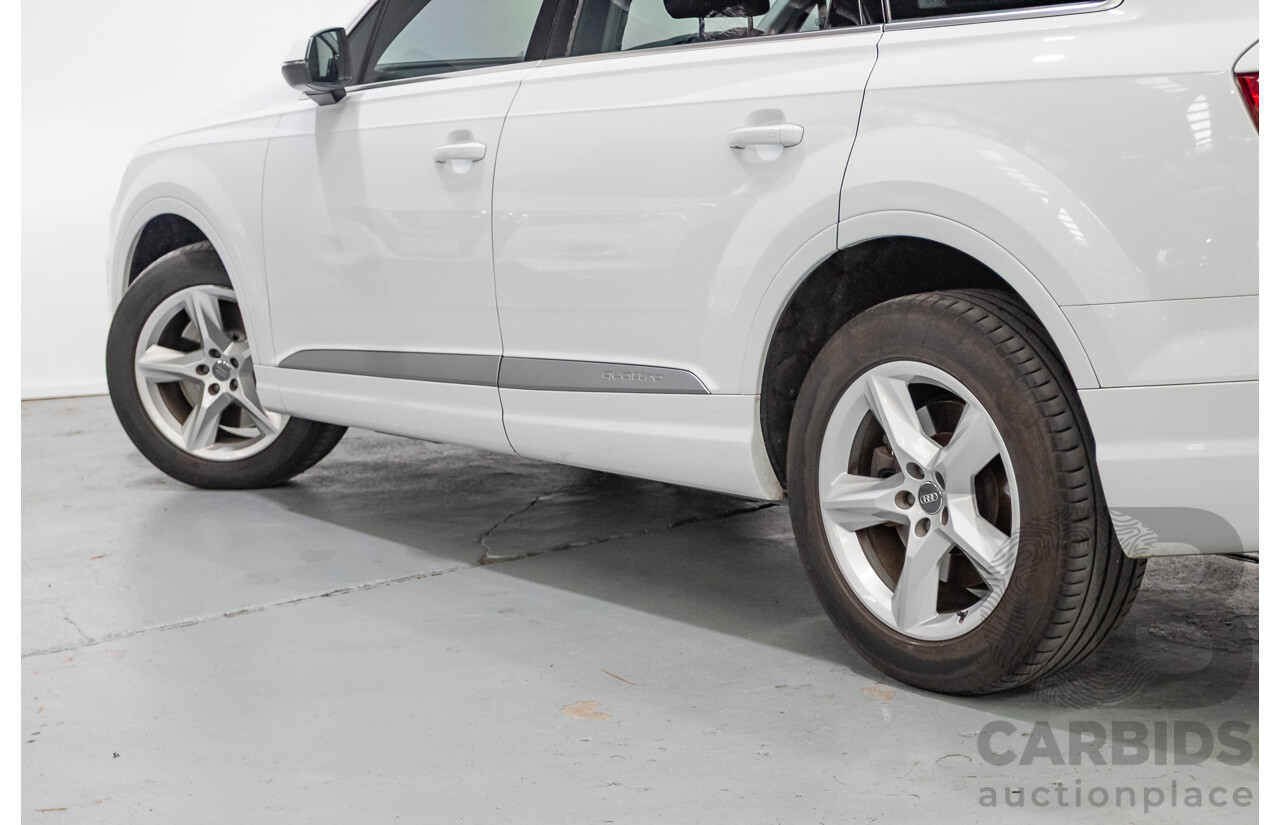 01/2018 Audi Q7 3.0 TDI Quattro (160kW AWD) 4M MY18 4D Wagon Carrara White Turbo Diesel 3.0L - 7 Seater