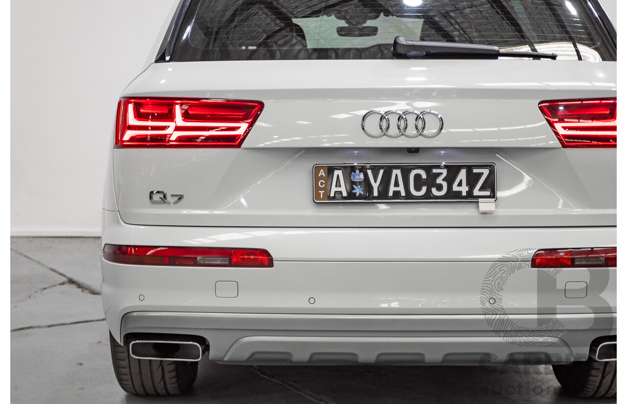 01/2018 Audi Q7 3.0 TDI Quattro (160kW AWD) 4M MY18 4D Wagon Carrara White Turbo Diesel 3.0L - 7 Seater