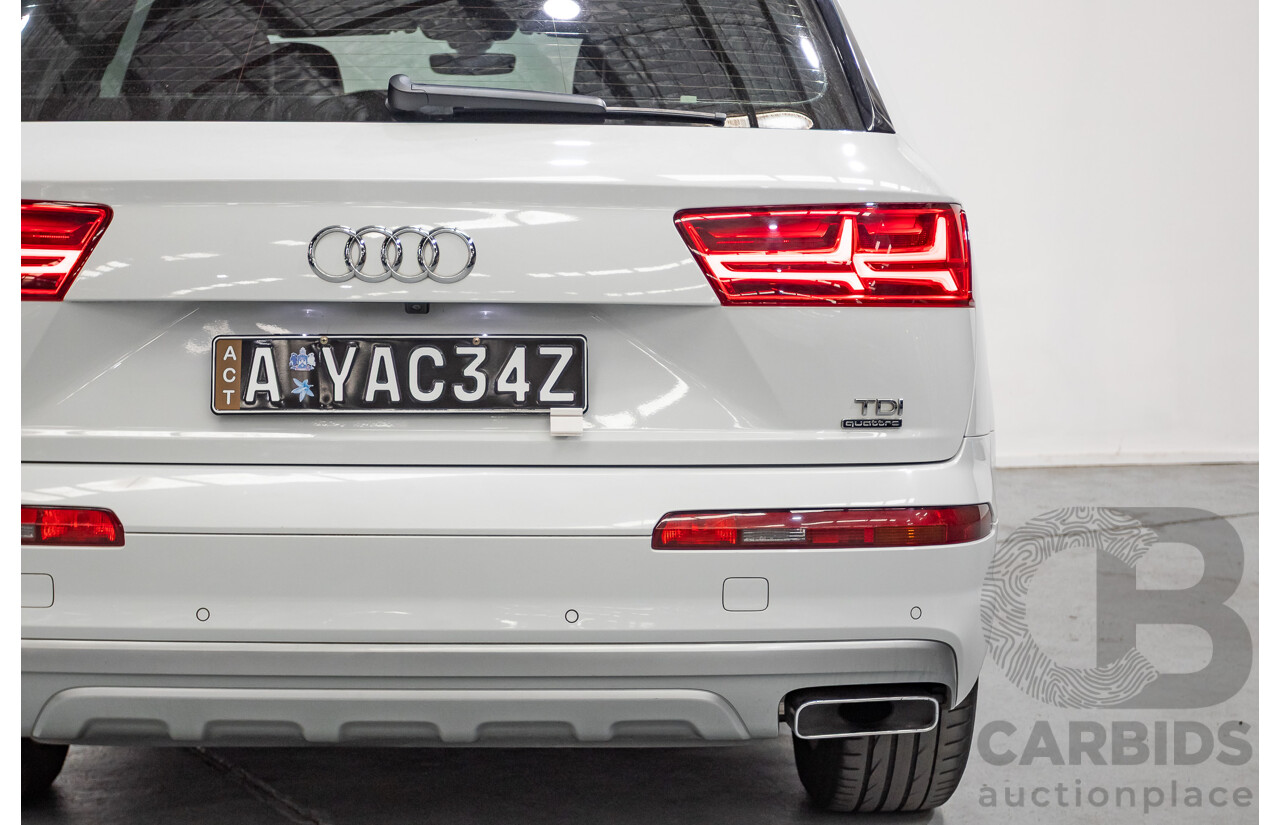 01/2018 Audi Q7 3.0 TDI Quattro (160kW AWD) 4M MY18 4D Wagon Carrara White Turbo Diesel 3.0L - 7 Seater