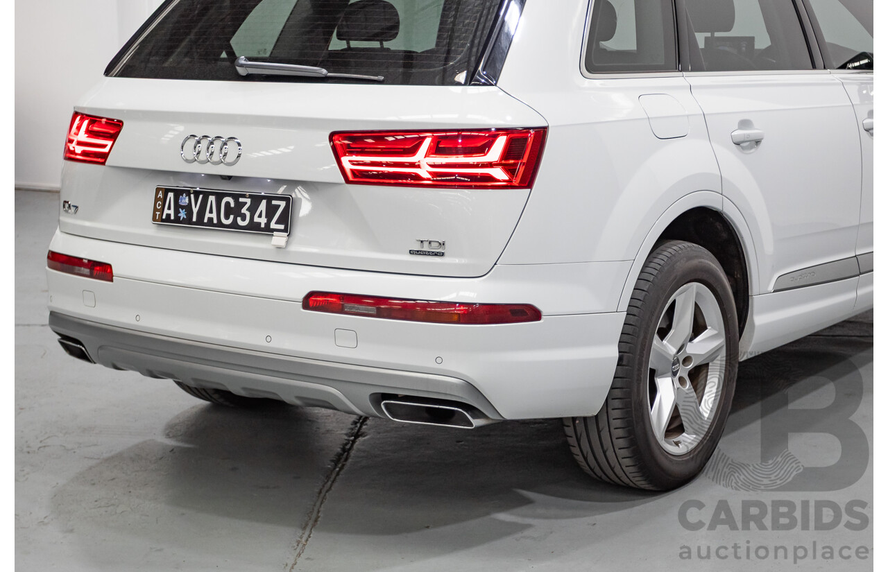 01/2018 Audi Q7 3.0 TDI Quattro (160kW AWD) 4M MY18 4D Wagon Carrara White Turbo Diesel 3.0L - 7 Seater