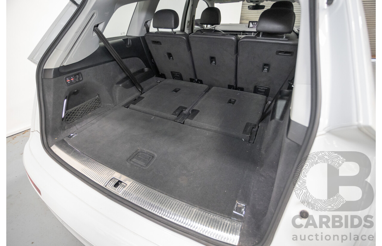 01/2018 Audi Q7 3.0 TDI Quattro (160kW AWD) 4M MY18 4D Wagon Carrara White Turbo Diesel 3.0L - 7 Seater