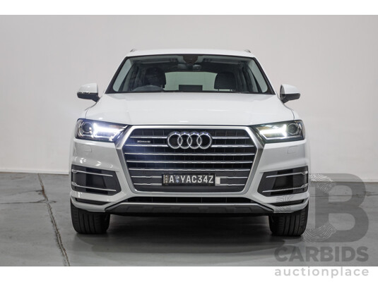 01/2018 Audi Q7 3.0 TDI Quattro (160kW AWD) 4M MY18 4D Wagon Carrara White Turbo Diesel 3.0L - 7 Seater