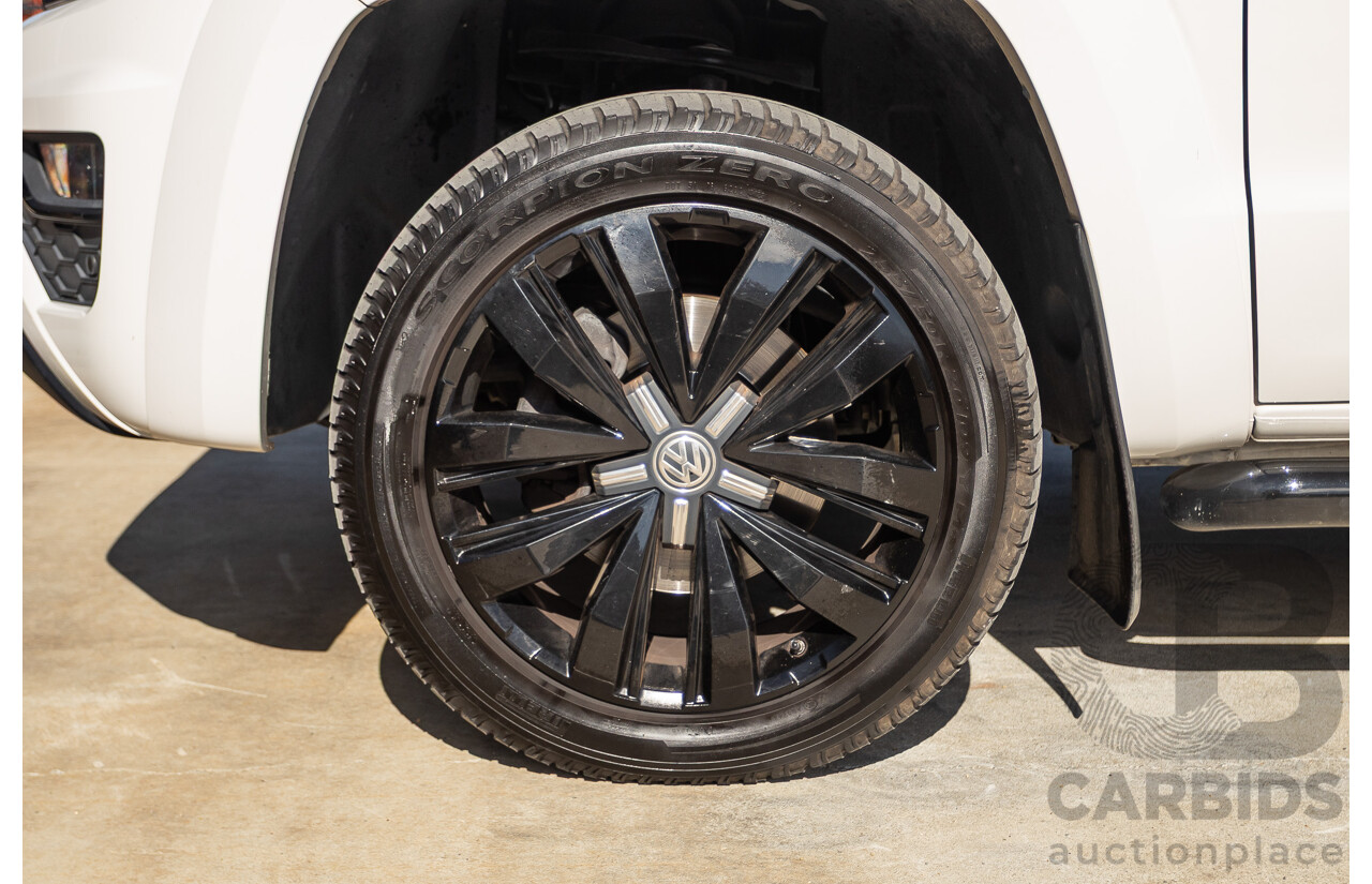 03/2020 Volkswagen Amarok TDI580 Highline Black 4Motion (4x4) 2H MY20 Dual Cab Utility Candy White Turbo Diesel 3.0L