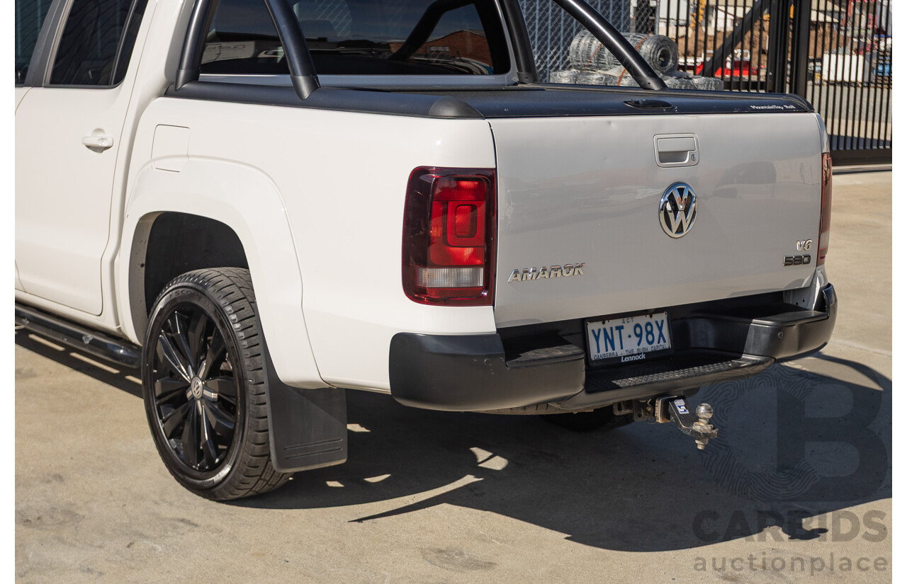 03/2020 Volkswagen Amarok TDI580 Highline Black 4Motion (4x4) 2H MY20 Dual Cab Utility Candy White Turbo Diesel 3.0L