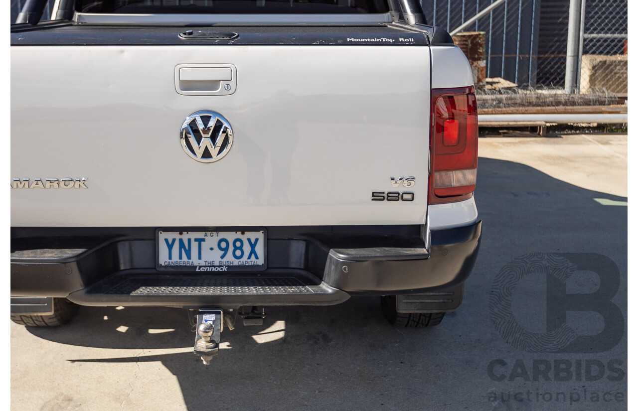 03/2020 Volkswagen Amarok TDI580 Highline Black 4Motion (4x4) 2H MY20 Dual Cab Utility Candy White Turbo Diesel 3.0L