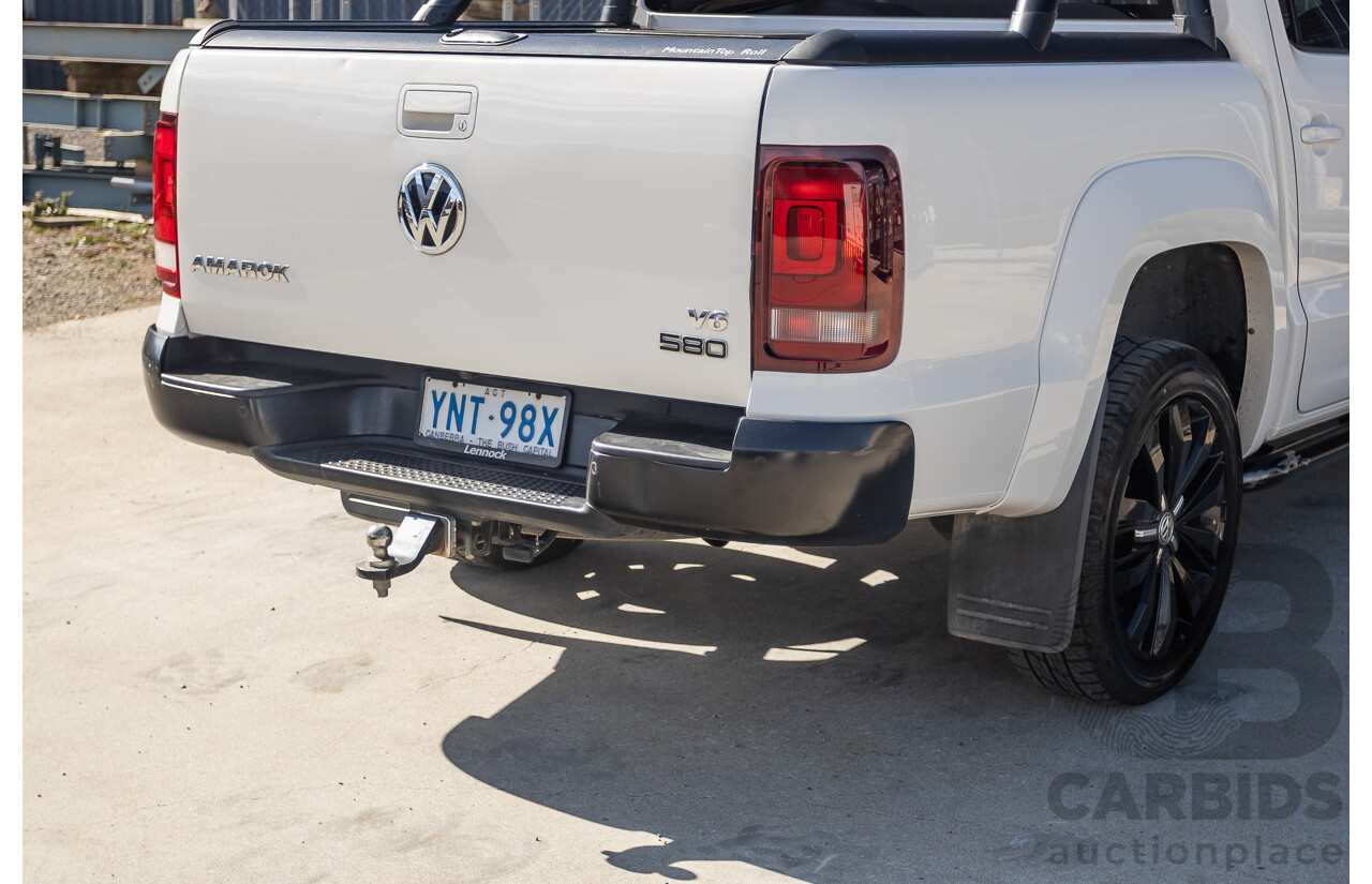 03/2020 Volkswagen Amarok TDI580 Highline Black 4Motion (4x4) 2H MY20 Dual Cab Utility Candy White Turbo Diesel 3.0L