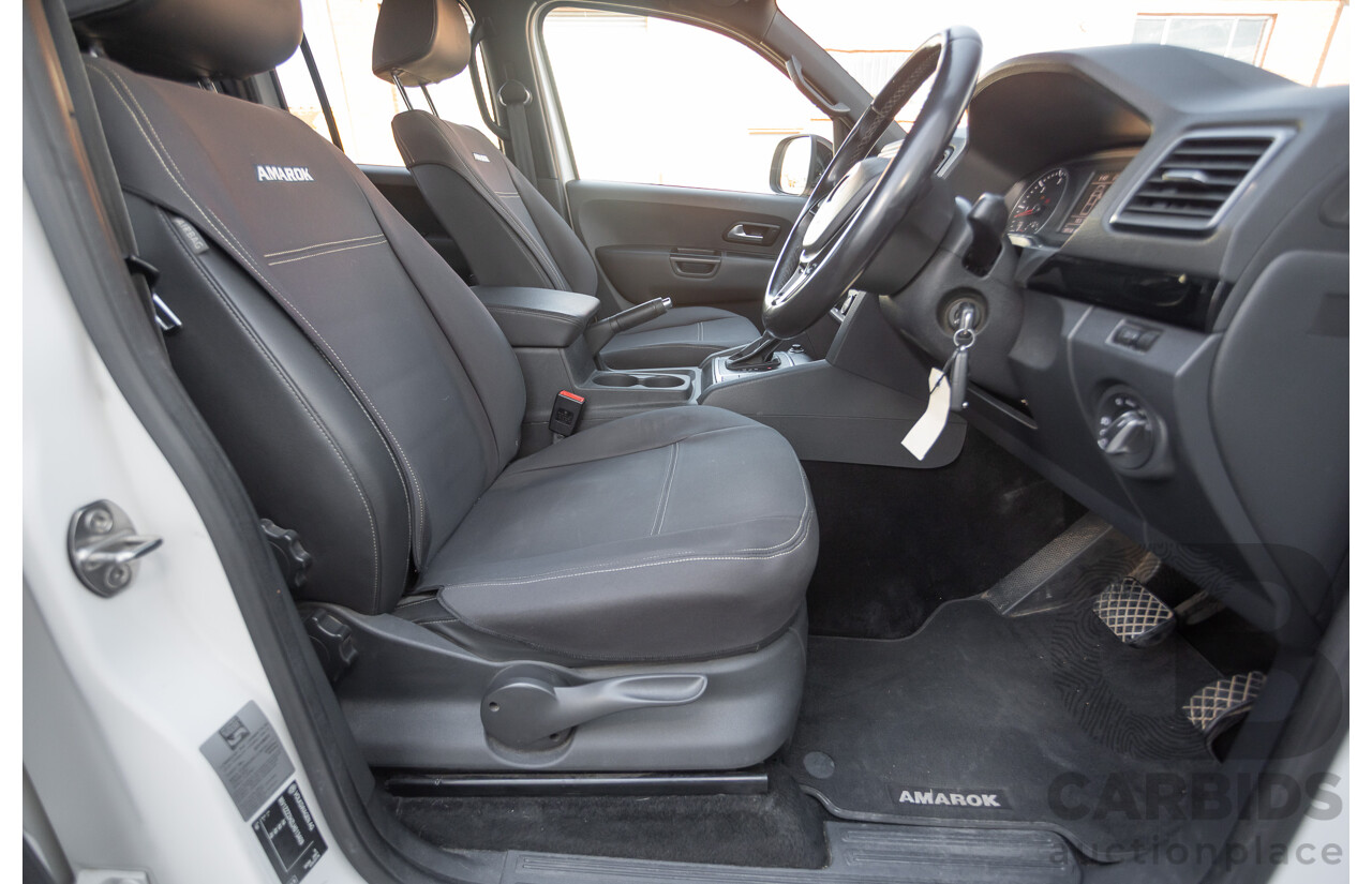 03/2020 Volkswagen Amarok TDI580 Highline Black 4Motion (4x4) 2H MY20 Dual Cab Utility Candy White Turbo Diesel 3.0L