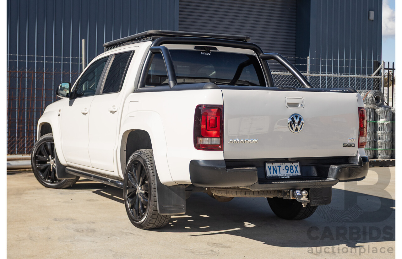 03/2020 Volkswagen Amarok TDI580 Highline Black 4Motion (4x4) 2H MY20 Dual Cab Utility Candy White Turbo Diesel 3.0L